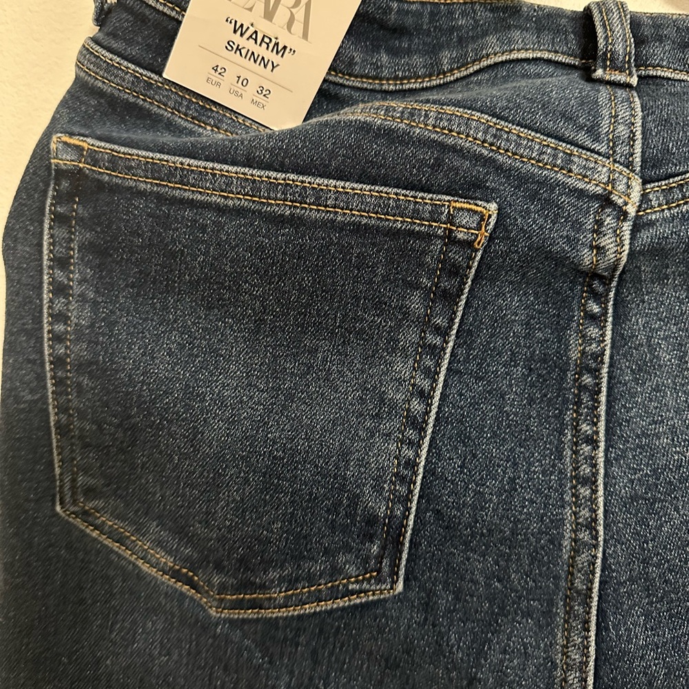Zara Women's Dark Blue, Denim Skinny Jeans